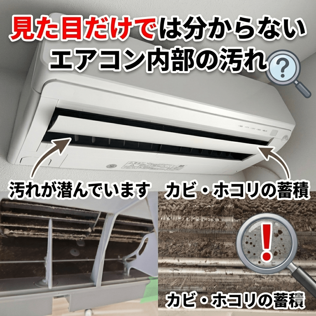 エアコン内部の汚れ・カビの状態