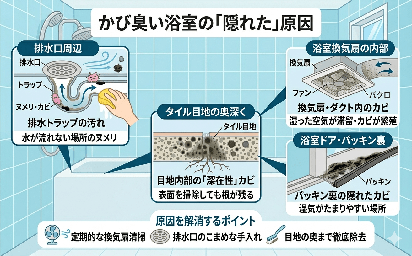 かび臭い浴室の原因