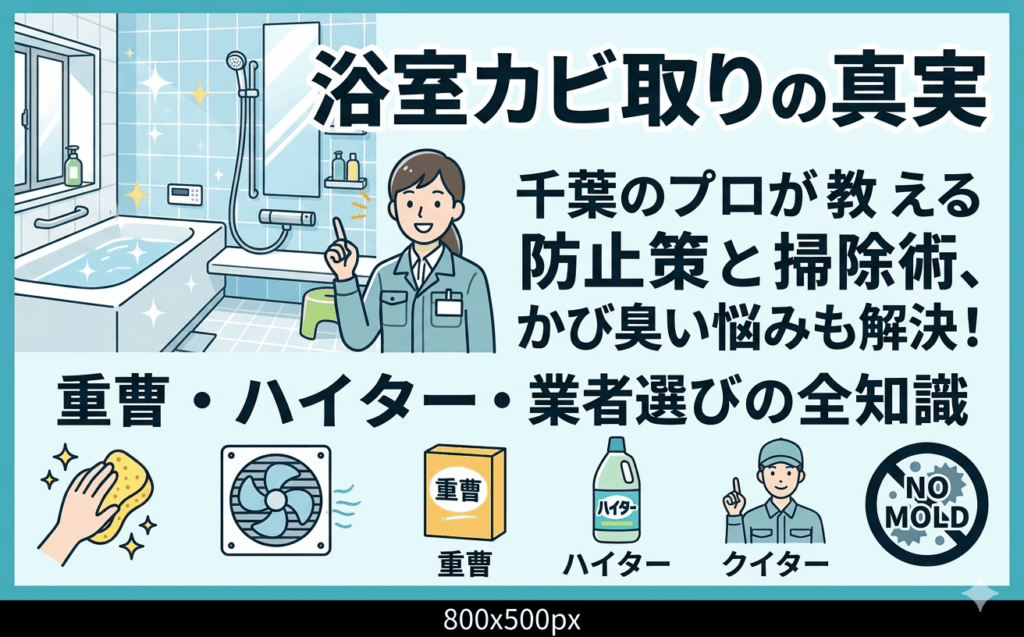 浴室カビ取りの真実：千葉のプロが教える防止策と掃除術、かび臭い悩みも解決！重曹・ハイター・業者選びの全知識
