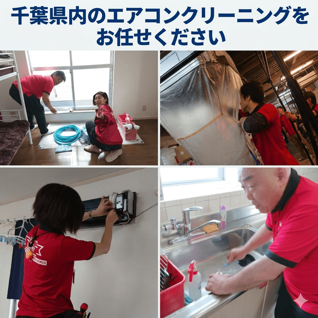 快適プロデュース・エアコンクリーニング作業風景