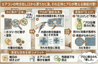 エアコンの吹き出し口から漂うカビ臭、 その正体とプロが教える徹底対策！