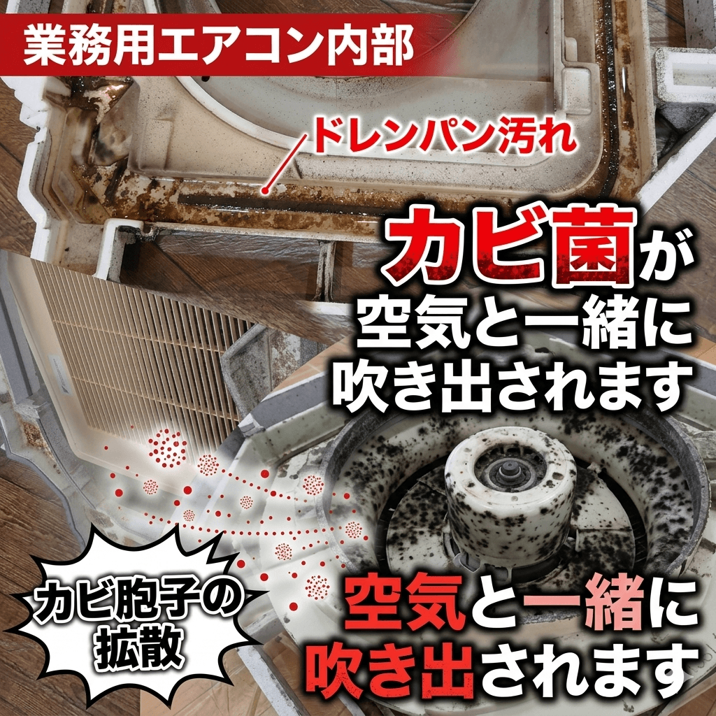 エアコン内部のカビ・ドレンパンの汚れ