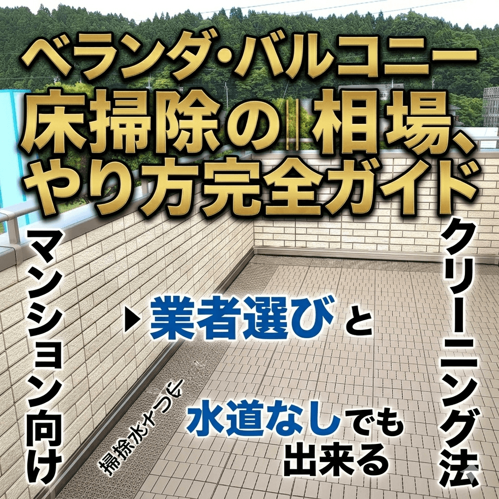 ベランダ・バルコニー床掃除のやり方完全ガイド｜マンション向け業者選びと水道なしでもできる自分でクリーニング法【千葉市・船橋市・松戸市対応】