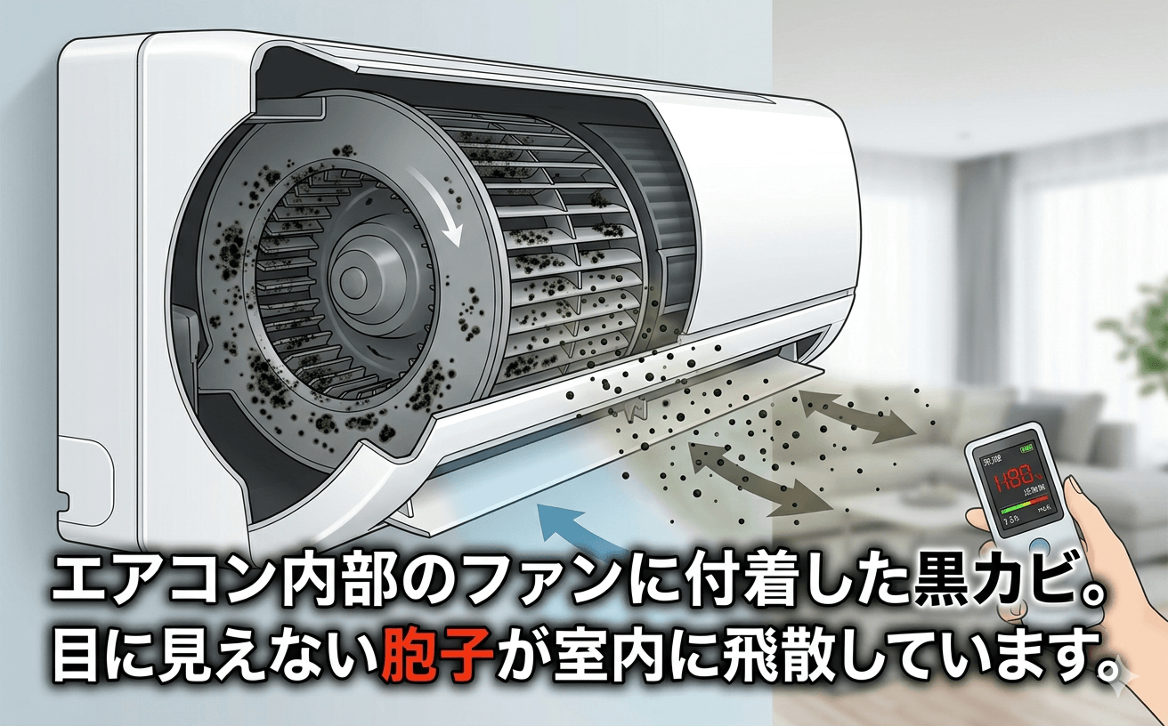 エアコン内部のカビの様子