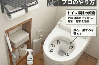 ・トイレ掃除の頻度・プロのやり方・トイレ掃除マニュアル・尿石、黒ずみを落とす