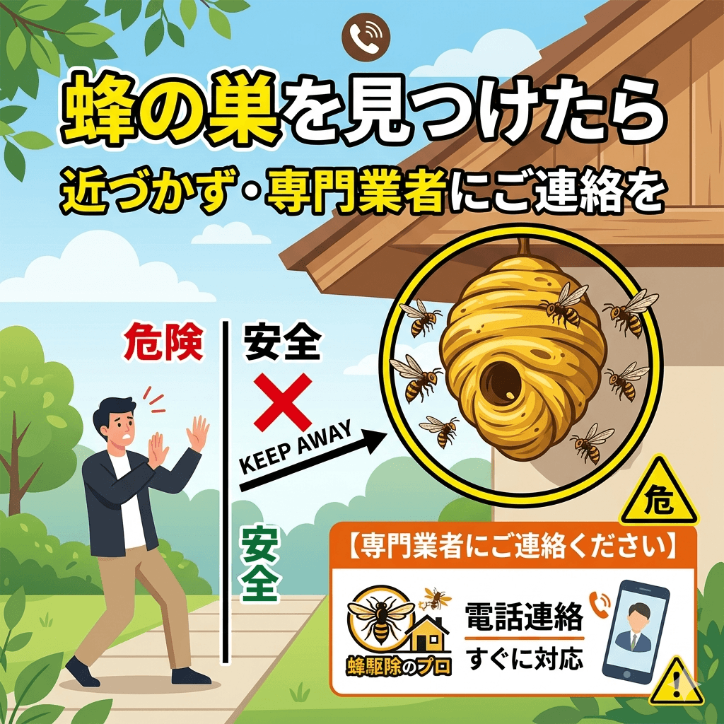 蜂の巣を見つけたら近づかず専門業者へ連絡