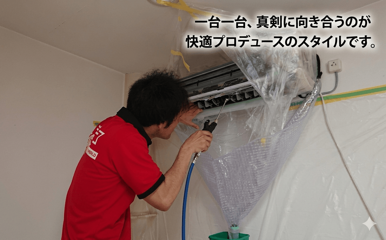 快適プロデュースのクリーニング作業風景
