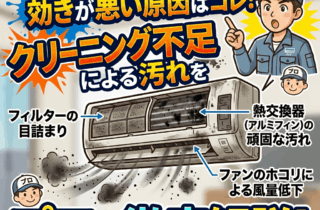エアコンが冷えない・効きが悪い原因はクリーニング不足の汚れ！プロが徹底解説