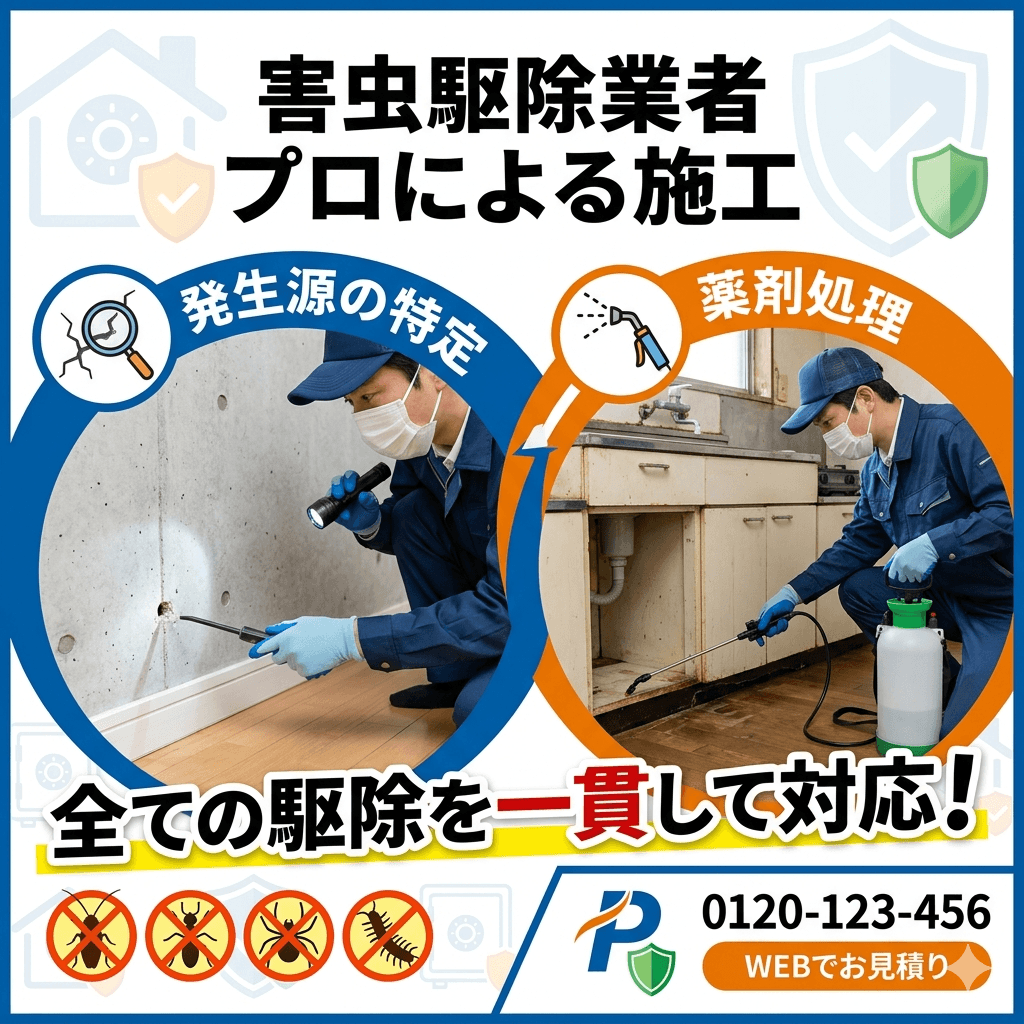 プロによるゴキブリ駆除施工のイメージ写真