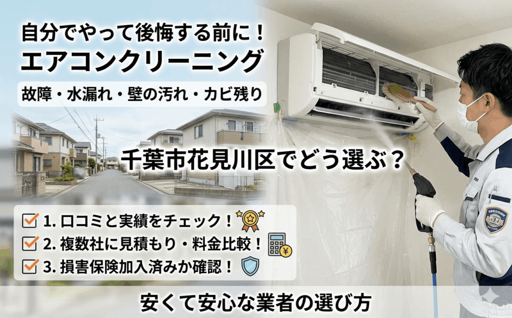 エアコンクリーニング、自分でやって後悔する前に読んでほしい。千葉市花見川区で安くて安心な業者の選び方