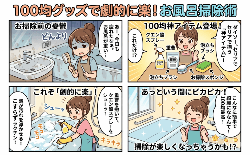 お風呂掃除が劇的に楽になる！ 100均グッズだけで使える 簡単なやり方