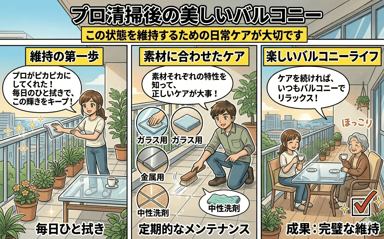 きれいになったバルコニーのアフター写真