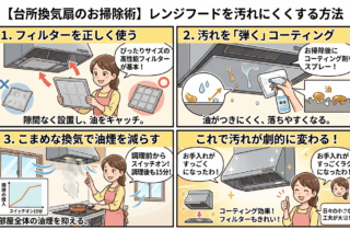 レンジフードを汚れにくくする方法【台所換気扇のお掃除術】