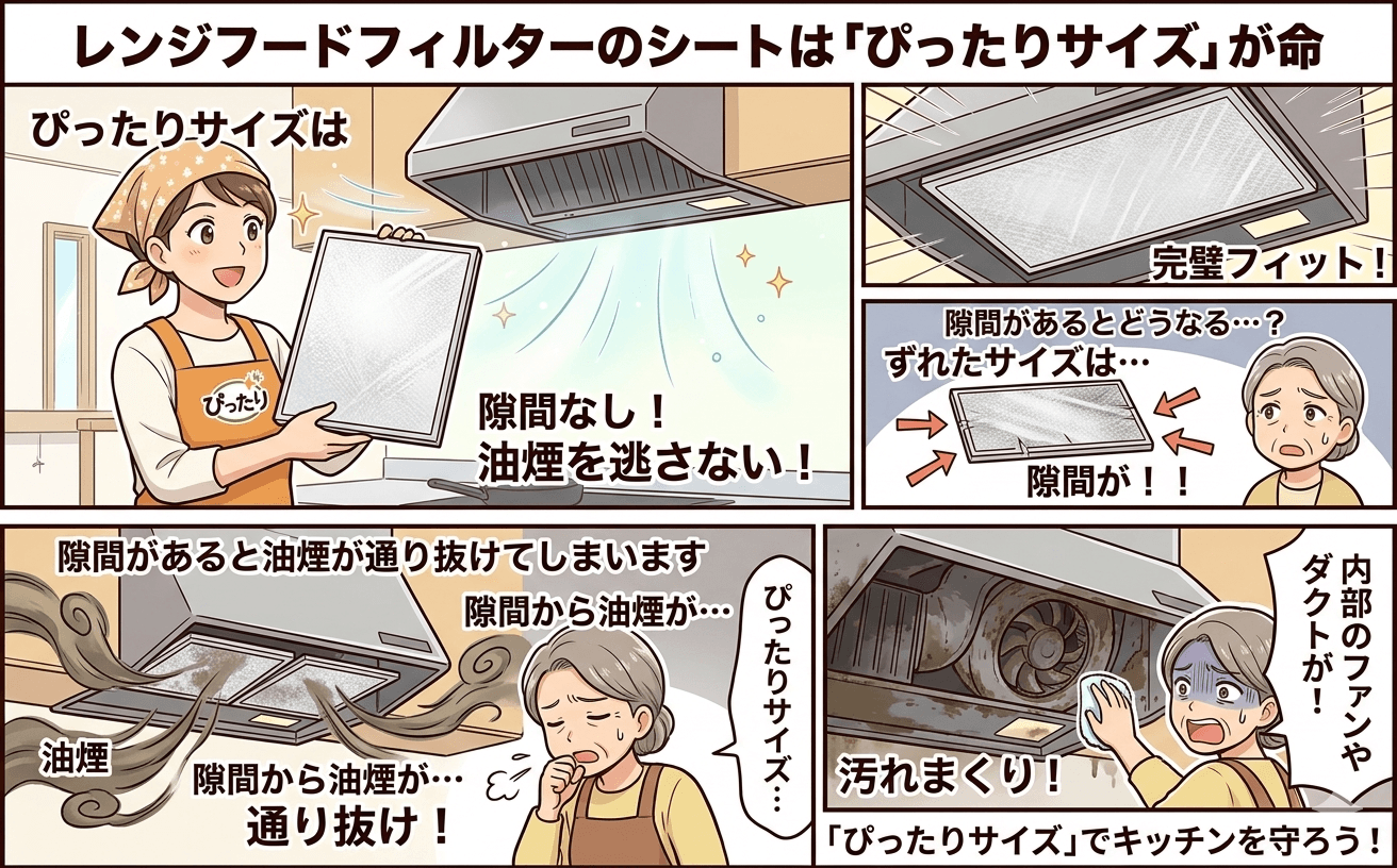 レンジフードフィルターシートの正しい取り付け方