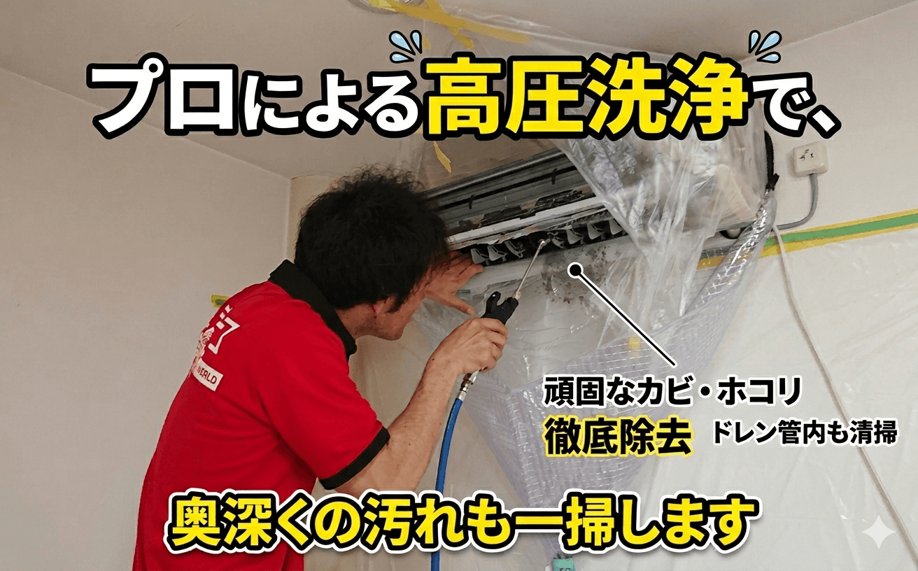 エアコンクリーニング作業中のイメージ