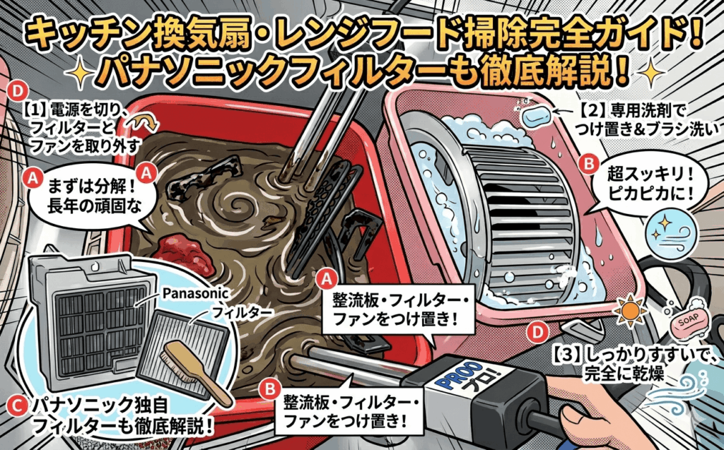 キッチン換気扇・レンジフード掃除完全ガイドパナソニックフィルターも徹底解説