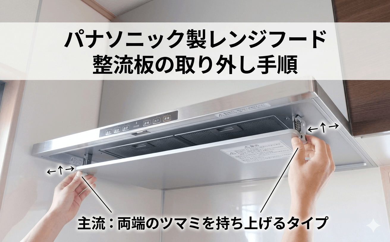 パナソニックレンジフードのフィルター取り外し手順