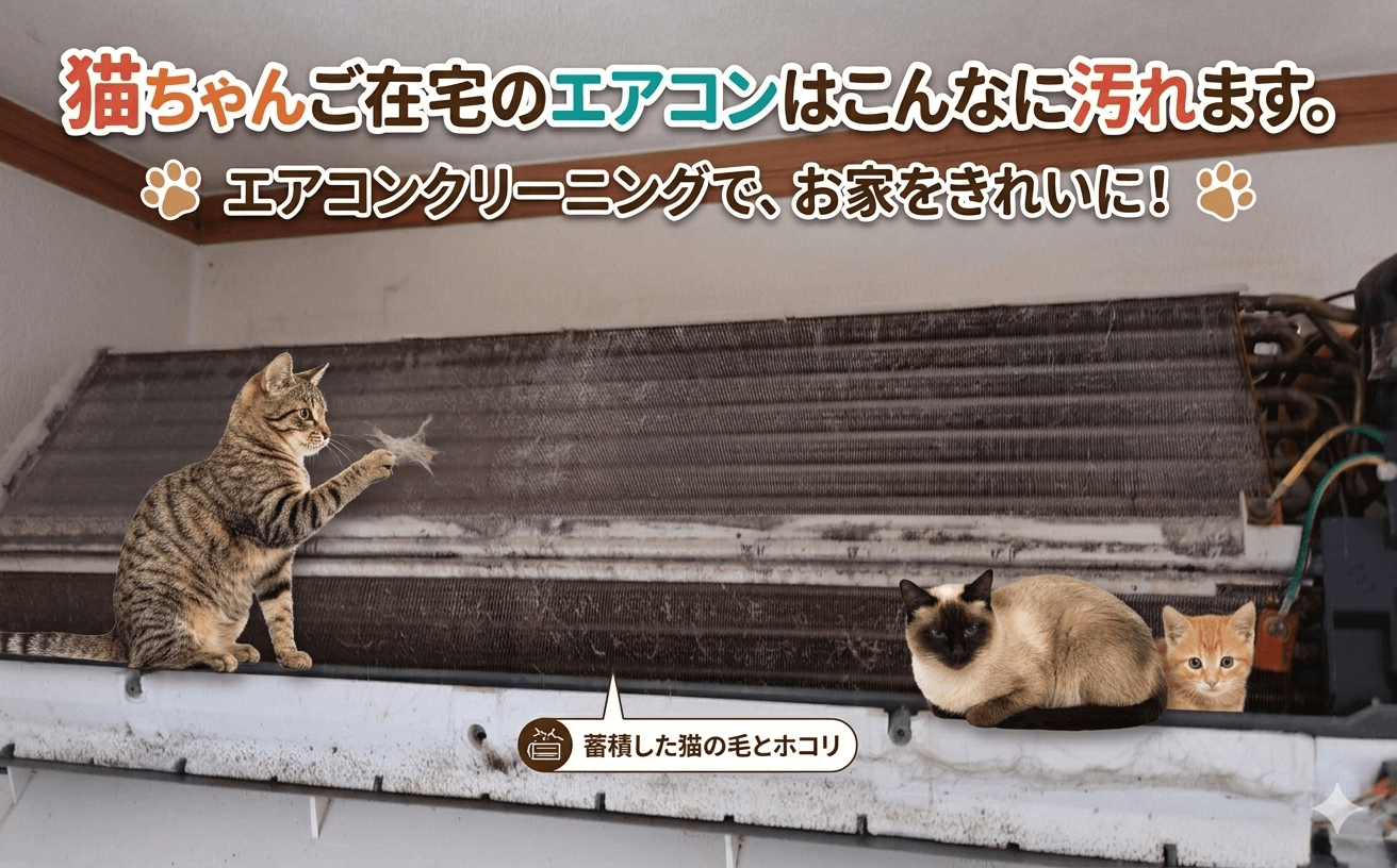 エアコンの使用頻度と汚れのイメージ