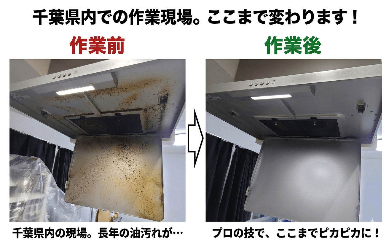 千葉県各地域での換気扇クリーニング現場の様子