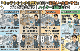 キッチンシンクの白い汚れ・茶色い汚れ・水垢・サビを プロが完全解説｜ハイター活用法まで